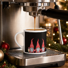 Caneca de Expresso Três Gnominos Vermelhos Natal