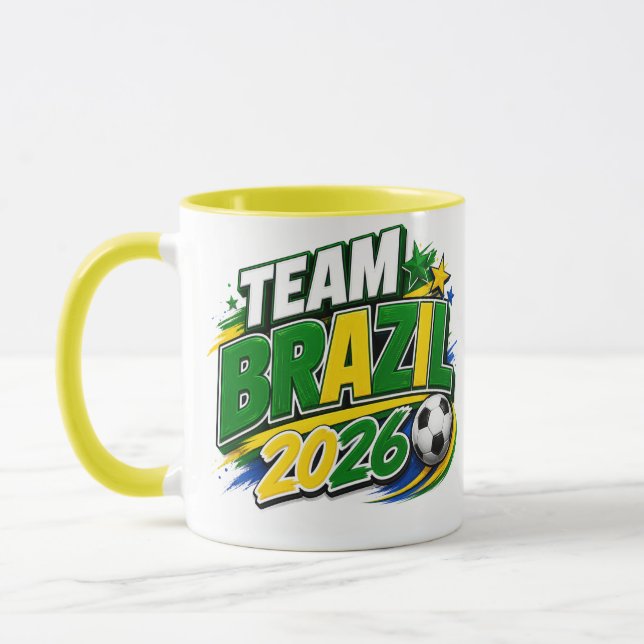 CANECA DE FÃ DO FUTEBOL TIME BRASIL 2026 | Brasile (Esquerda)