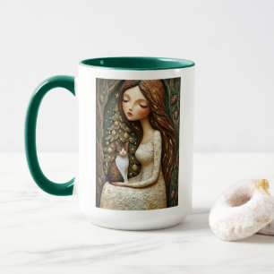 Caneca de Fada de Gato de Inverno Caprichosa Natal