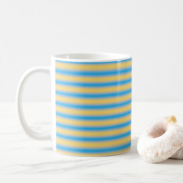 Caneca de faixa amarela azul (Com Donut)