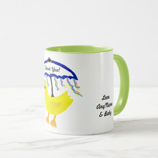 Caneca de Favor Agradecimento Chuveirinho de Borra (Frente Esquerda)