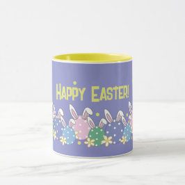 Caneca De Felz pascoa Roxa - Ovos De Ouvido Coelhi