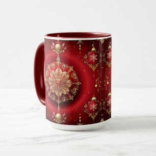 Caneca de Férias com Enfeites Decorativos Vermelho