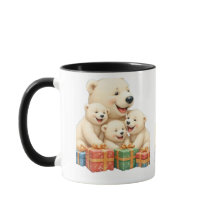 Caneca de Férias da Família de Urso Polar Caneca d