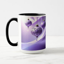 Caneca de Férias de Natal Bola Decorativa Roxa