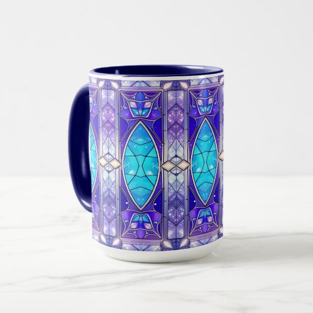 Caneca de Férias de Vidro Colorido Moderna (Frente Esquerda)