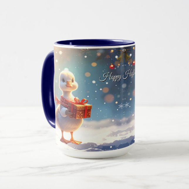 Caneca de Férias do Pequeno Pato (Frente Esquerda)