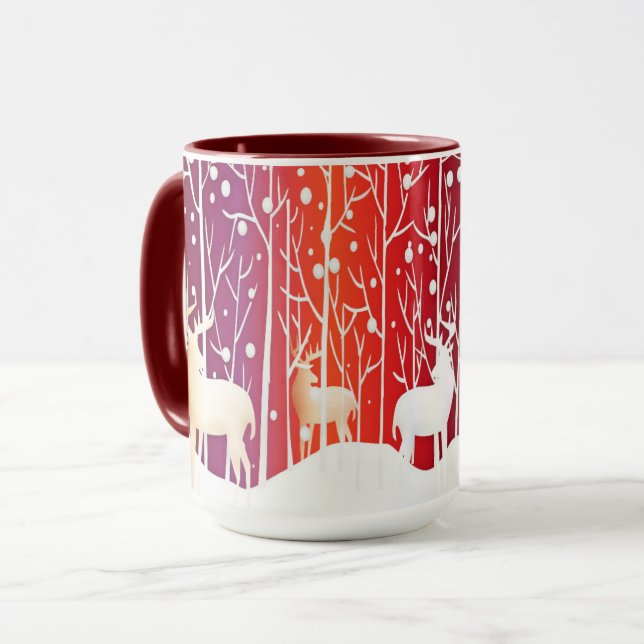 Caneca de Férias Nevada da Rena (Frente Esquerda)