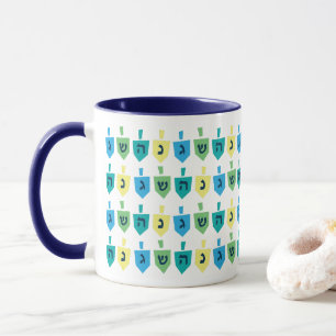 Caneca de festa do pião de Hanukkah