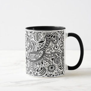 Caneca de "Fira", preta no branco