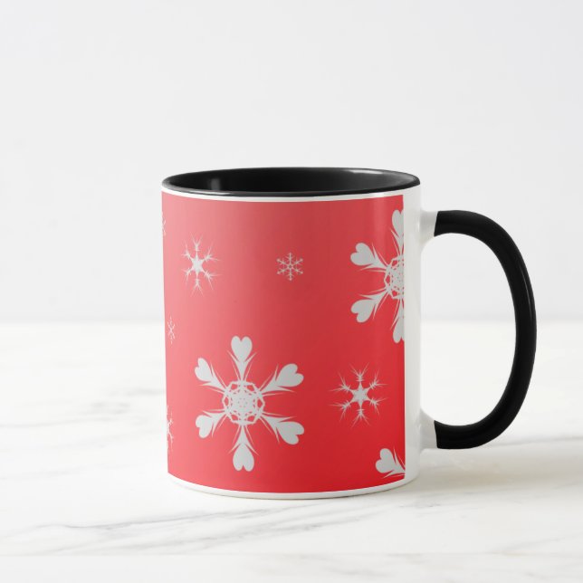 Caneca de Flocos de Neve Vermelhos (Direita)