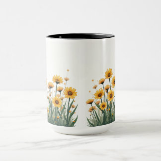 caneca de flor de margarida