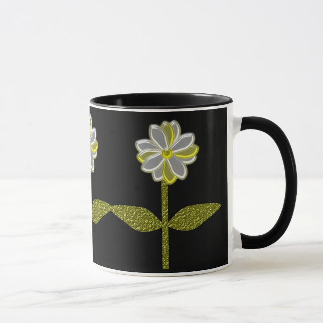 Caneca de Flor de Margarida brilhante (Direita)