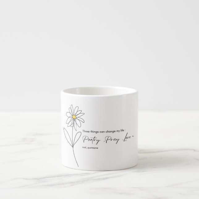 Caneca de Flor de Margarida Poesia (Frente)