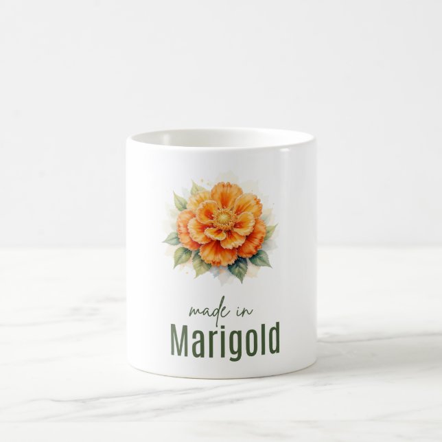 Caneca de Flor de Marigold de Outubro | Xícara de  (Centro)