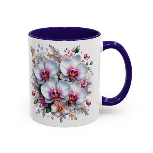 Caneca de Flor de Orquídea Elegante Xícara de Pres
