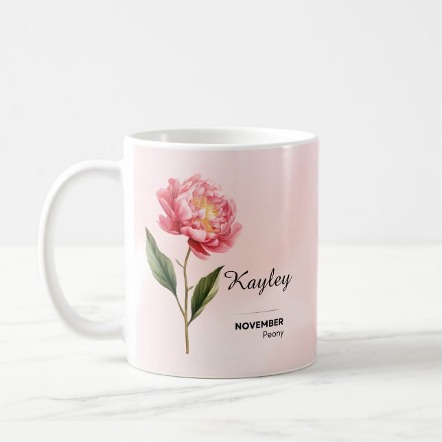 Caneca de Flor Personalizada em novembro (Esquerda)