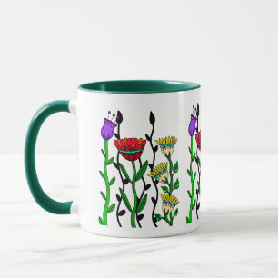 Caneca de flores brancas