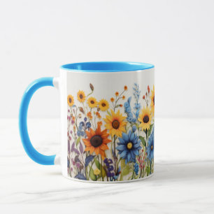 Caneca de flores, caneca de café, caneca de leite,
