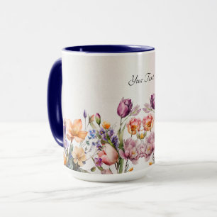 Caneca de Flores Coloridas da Primavera