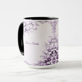 Caneca de Flores Roxas Elegantes