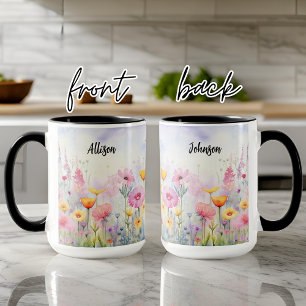 Caneca de flores silvestres Aquarela, Presente Per