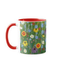 Caneca de Flores Silvestres com Flores de Cobertor