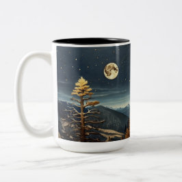 Caneca de Floresta Noturna Cêntrica Leve 3D | Arte