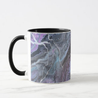Caneca de Fluxo Roxo & Azul Abstrato