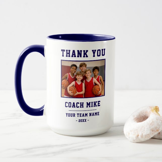 Caneca de Foto com Nome da Equipe Treinador Obriga (Com Donut)