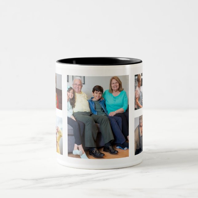 Caneca de Foto da Família - Xícara de Café com Col (Centro)