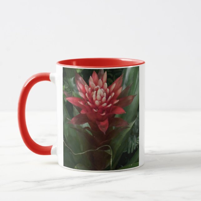 Caneca de Foto de Flor Vermelha (Esquerda)