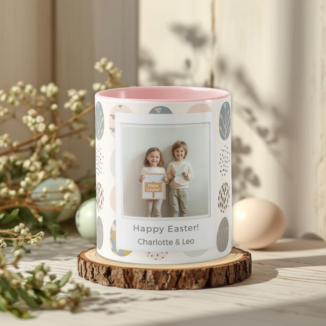 Caneca de Foto de Páscoa Pastel Moderno | Personal (Criador carregado)