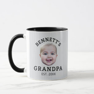 Caneca de Foto do Avô com Rosto de Bebê Personaliz