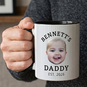 Caneca de Foto do Bebê com Rosto de Papai Engraçad