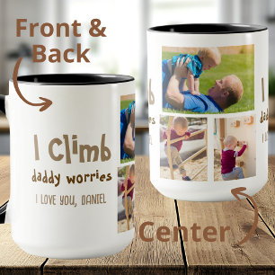 Caneca de Foto 'Eu Escalo, Papai se Preocupa'