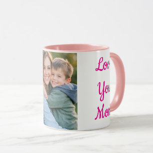 Caneca de Foto Personalizada Ama Você Mãe Rosa e