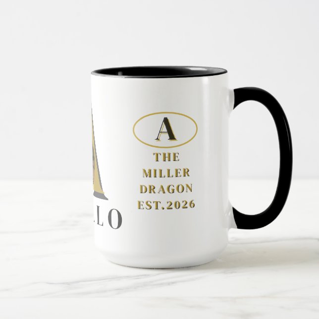 Caneca de Foto Personalizada com Monograma de Drag (Direita)