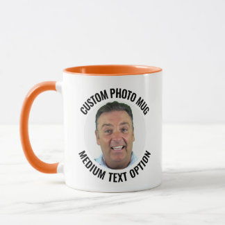 Caneca de Foto Personalizada Combo Laranja com Tex