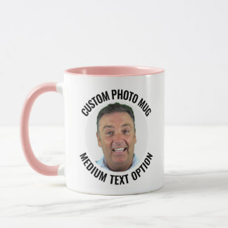 Caneca de Foto Personalizada Combo PINK Texto Médi