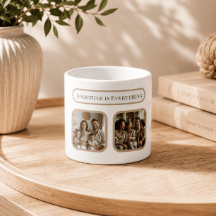 Caneca de Foto Personalizada da Família – Juntos é