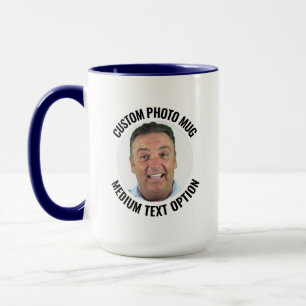 Caneca de Foto Personalizada NAVY BLUE com Texto M