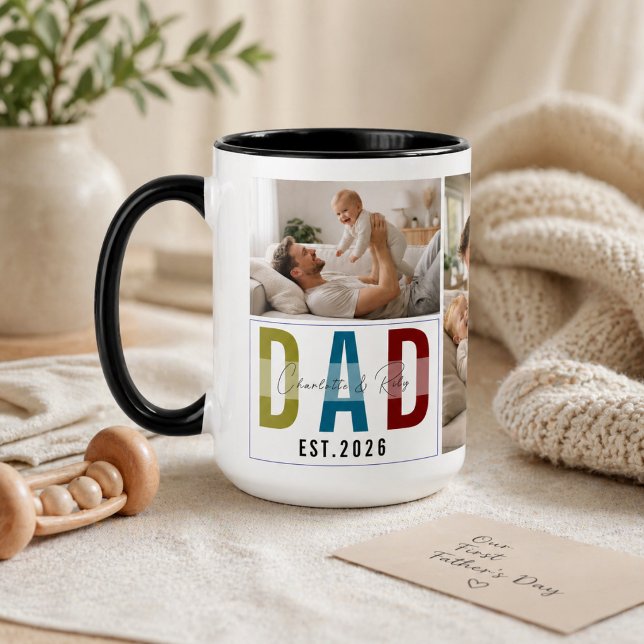 Caneca de Foto Personalizada – Nosso Primeiro Dia  (Personalized Photo Mug – Our First Father’s Day)