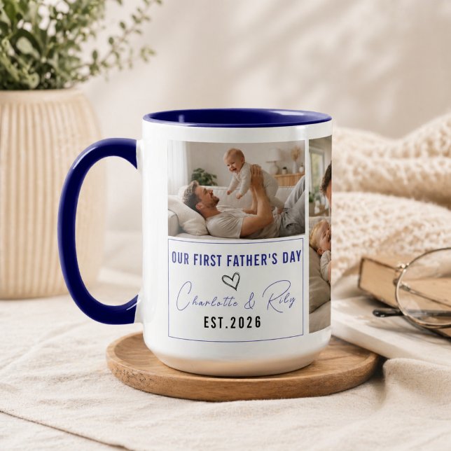 Caneca de Foto Personalizada – Nosso Primeiro Dia  (Personalized Photo Mug – Our First Father’s Day)