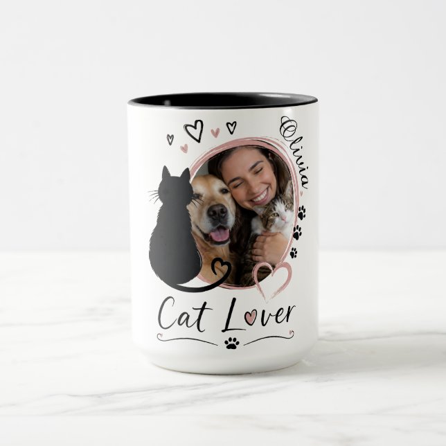 Caneca de Foto Personalizada para Amantes de Gatos (Centro)