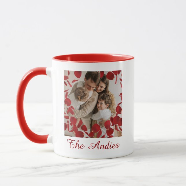 Caneca de Foto Unida pelo Nome da Família (Esquerda)