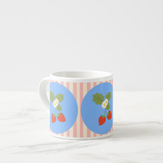 Caneca de Fruta Morango com Listras Rosa e Creme
