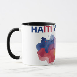 Caneca de Futebol Bandeira Mapa Aquarela Haiti vs 