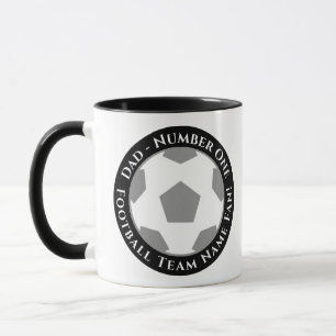Caneca de Futebol Pai Preto e Branco