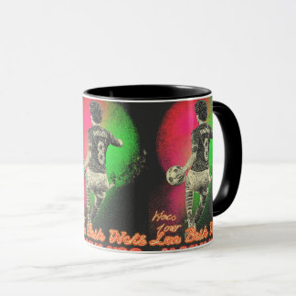 Caneca de Futebol Retro Neon Striker – Vaporwave d